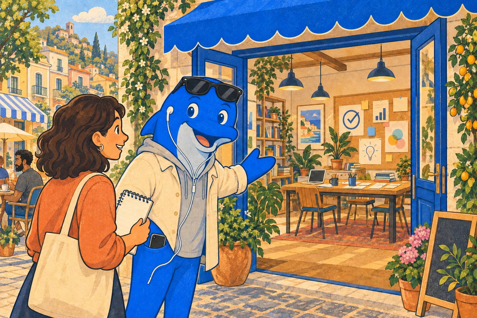 Schmitdy welcoming a visitor to an initial discussion about search visibility
